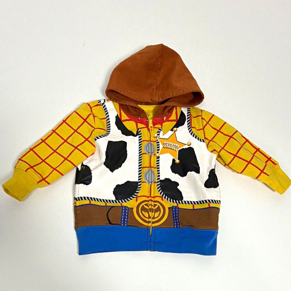 Disney Pixar Toy Story Woody Full Zip Hooded Fleece Hoodie 2T Long Sleeve